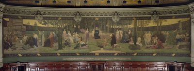 The Sacred Wood (mural in the Grand Amphitheatre depicting allegorical figures of the Sorbonne, Eloquence, Poetry, Philosophy, History, Botany, Geology, Physics and Geometry) by Pierre Puvis de Chavannes